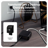 Targus HyperJuice 70W Rejseoplader m. 1x USB-A / 2x USB-C / 4x Adapterstik - Sort