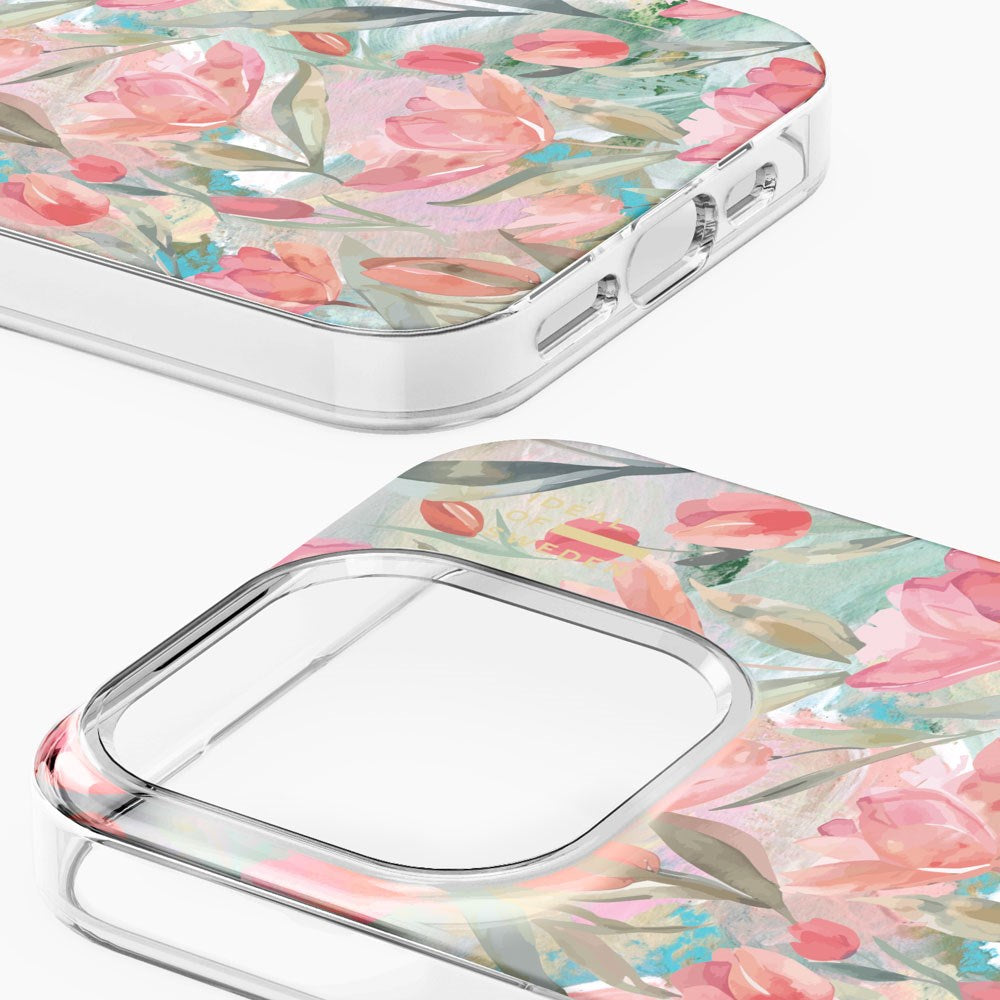 iPhone 15 Pro iDeal Of Sweden Clear Cover - MagSafe Kompatibel - Tulip Bloom