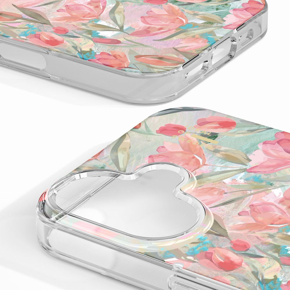 iPhone 16 iDeal Of Sweden Clear Cover - MagSafe Kompatibel - Tulip Bloom