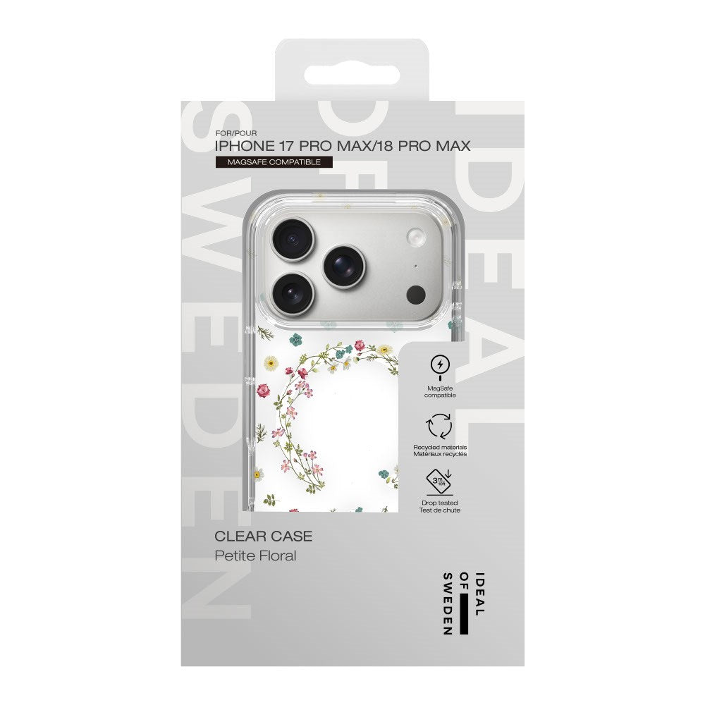 iPhone 18 Pro Max / 17 Pro Max iDeal Of Sweden Clear Cover - MagSafe Kompatibel - Petite Floral