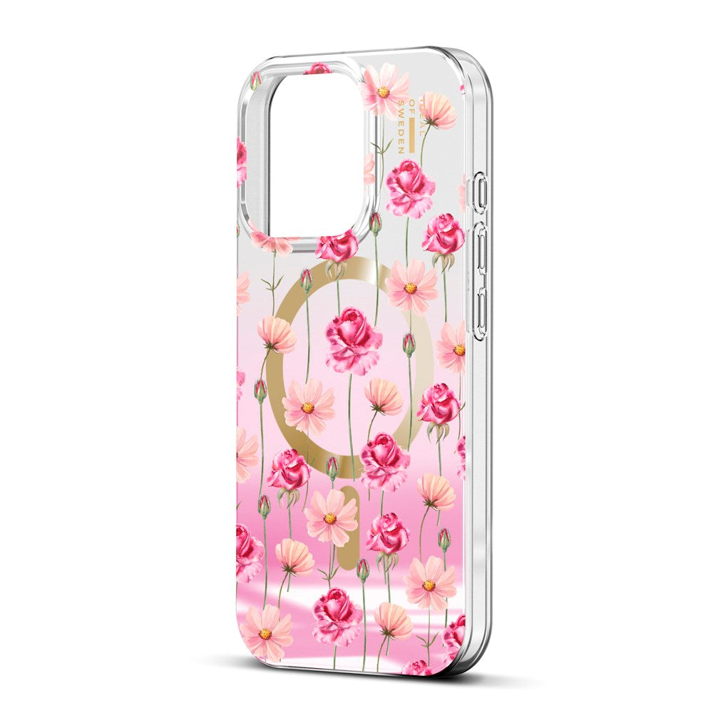 iPhone 16 Pro Max iDeal Of Sweden Mirror Cover - MagSafe Kompatibel - Rose Blush Floral