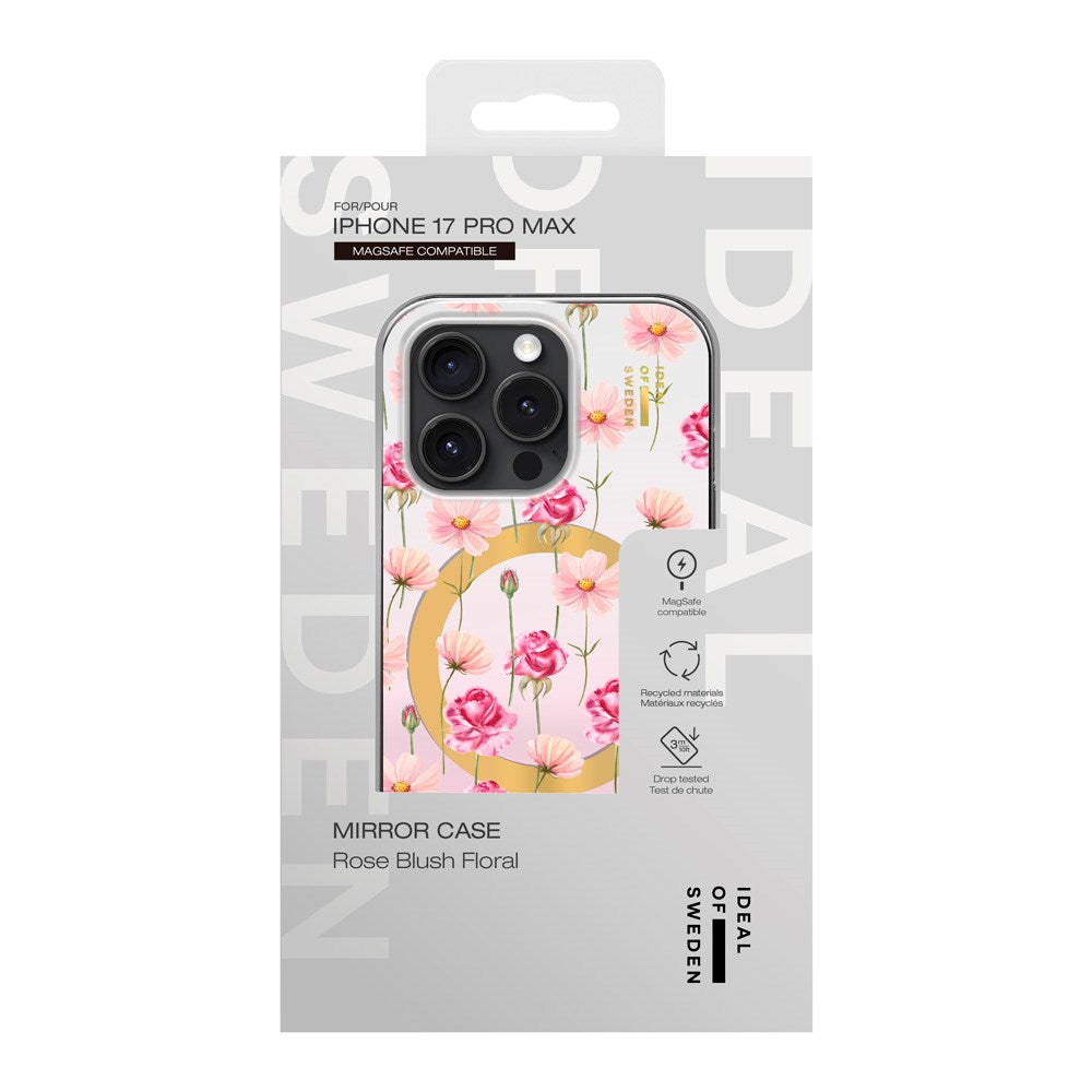 iPhone 17 Pro Max iDeal Of Sweden Mirror Cover - MagSafe Kompatibel - Rose Blush Floral