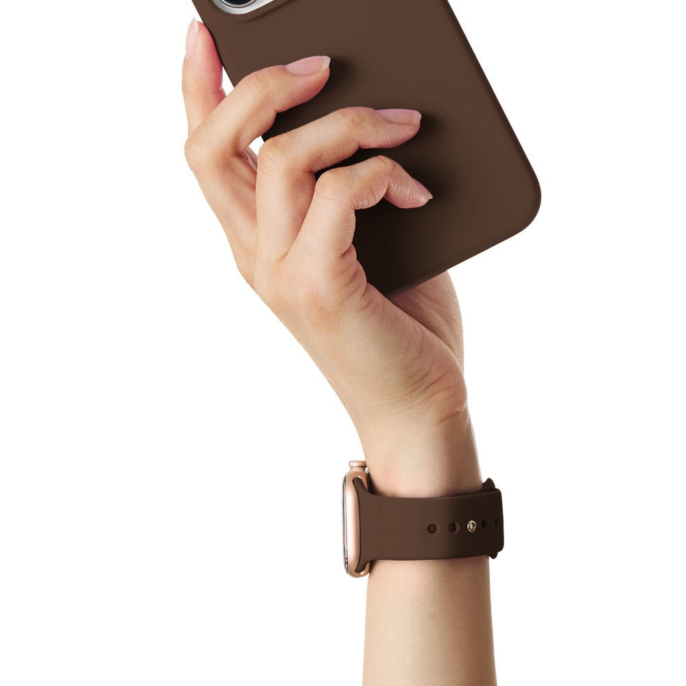 Apple Watch (38/40/SE/41/42mm) iDeal of Sweden Silikonerem - Str. M/L - Mocha Mousse