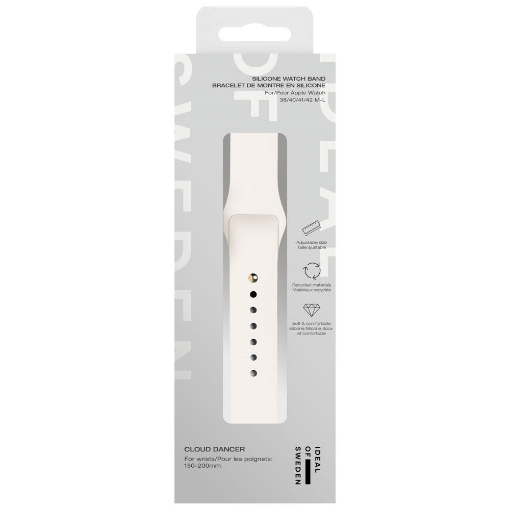 Apple Watch (38/40/SE/41/42mm) iDeal of Sweden Silikonerem - Str. M/L - Cloud Dancer
