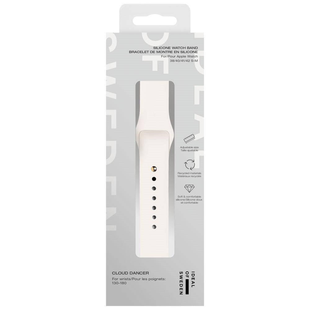 Apple Watch (38/40/SE/41/42mm) iDeal of Sweden Silikonerem - Str. S/M - Cloud Dancer