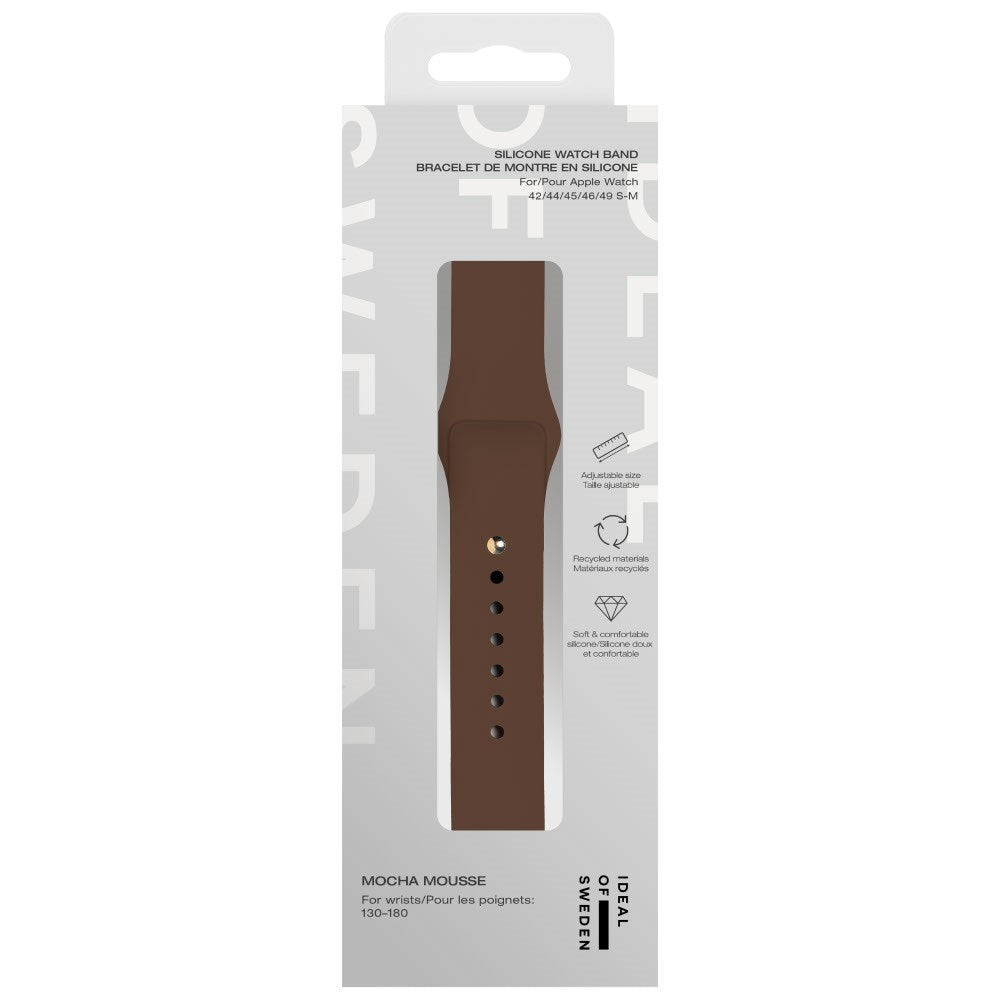 Apple Watch (42/44/SE/45/46/49mm) iDeal of Sweden Silikonerem - Str. S/M - Mocha Mousse