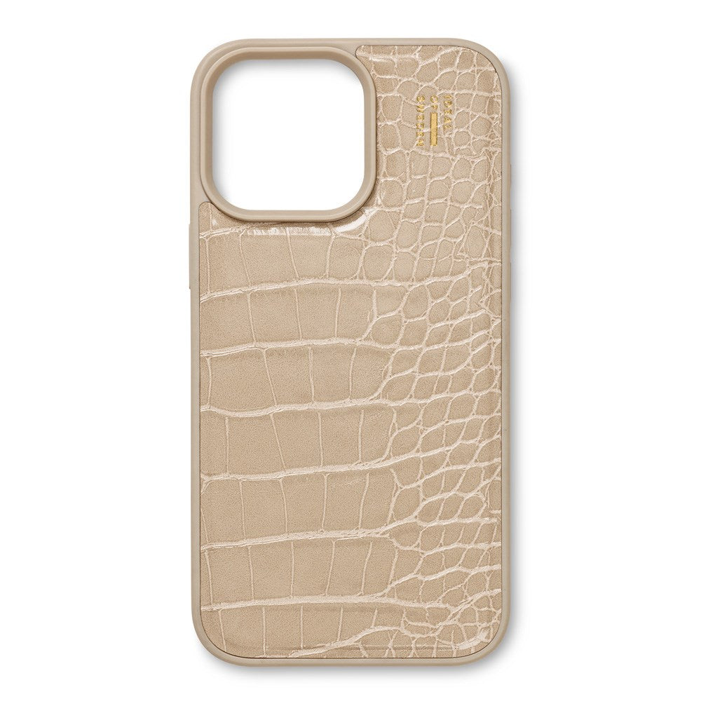 iPhone 16 Pro iDeal Of Sweden Vegan Lærveske - Varm Beige Croco