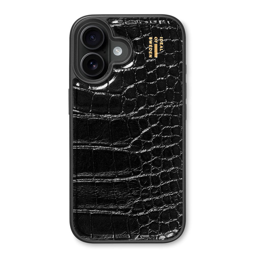 iPhone 16 iDeal Of Sweden Vegan Lærveske - MagSafe-kompatibel - Svart Croco