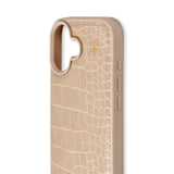iPhone 16 iDeal Of Sweden Vegan Leather Case - MagSafe Kompatibel - Warm Beige Croco