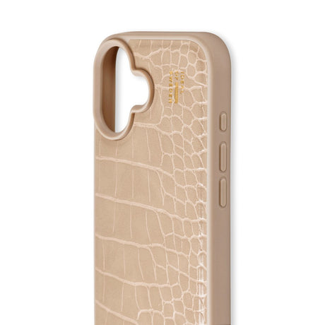 iPhone 16 iDeal Of Sweden Vegan Lærveske - MagSafe-kompatibel - Varm Beige Croco