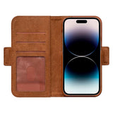 iPhone 14 Pro Key Nordfjord Slim Wallet Skinndeksel m. Lommebok - Brun