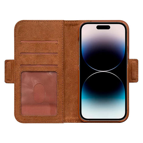 iPhone 14 Pro Key Nordfjord Slim Wallet Skinndeksel m. Lommebok - Brun