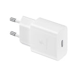 Original Samsung Fast Charger 15W Vegglader m. USB-C til USB-C-kabel - Hvit