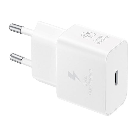 Original Samsung Super Fast Charge 25W GaN USB-C strømadapter - Hvit
