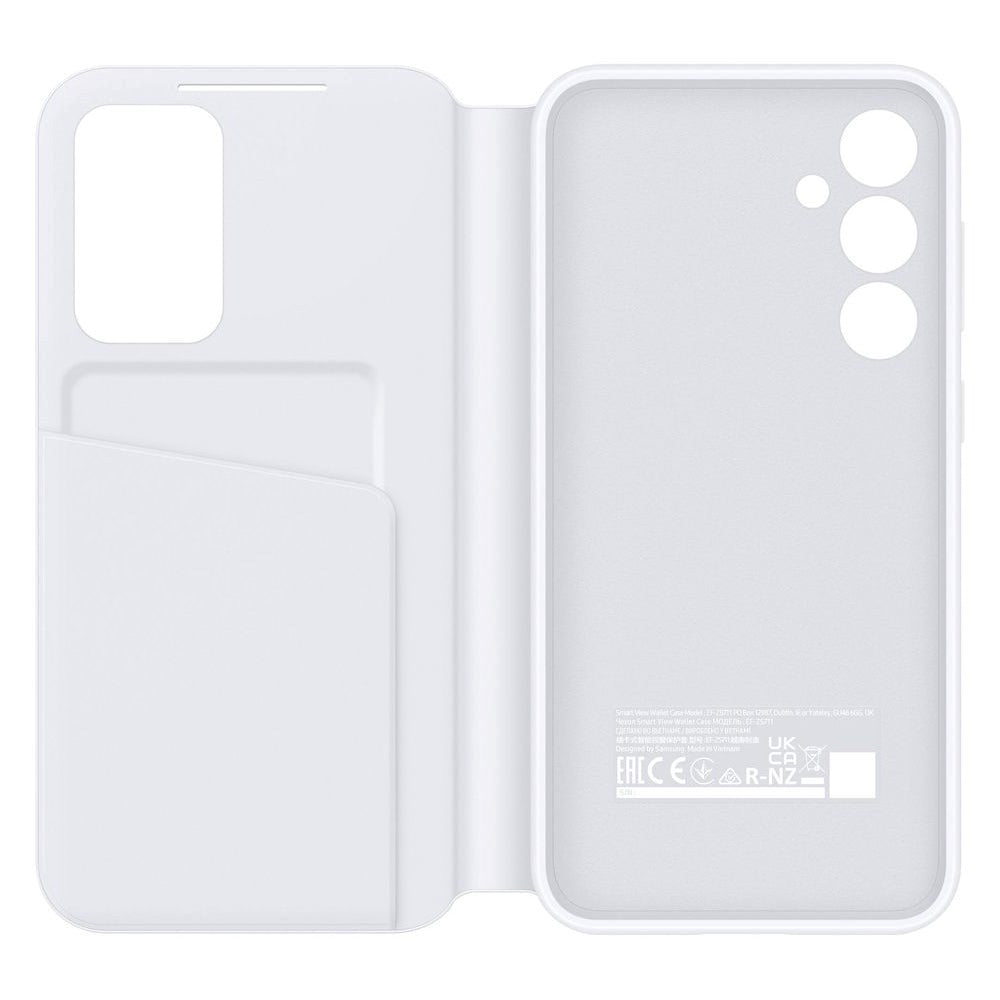 Original Samsung Galaxy S23 FE Smart Clear View Cover - Hvid (EF-ZS711CWEGWW)