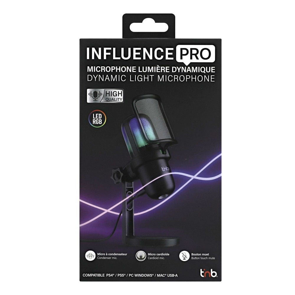 T'NB Influence Pro-mikrofon med RGB LED-lys - Svart