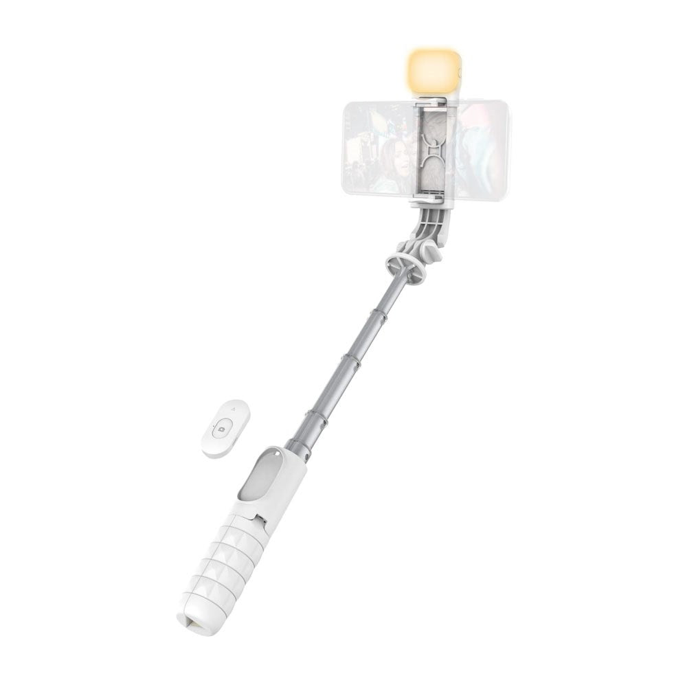 T'NB Influence Pro Multifunksjonell Selfie Stick m. Stativfunksjon og LED-lys - Hvit