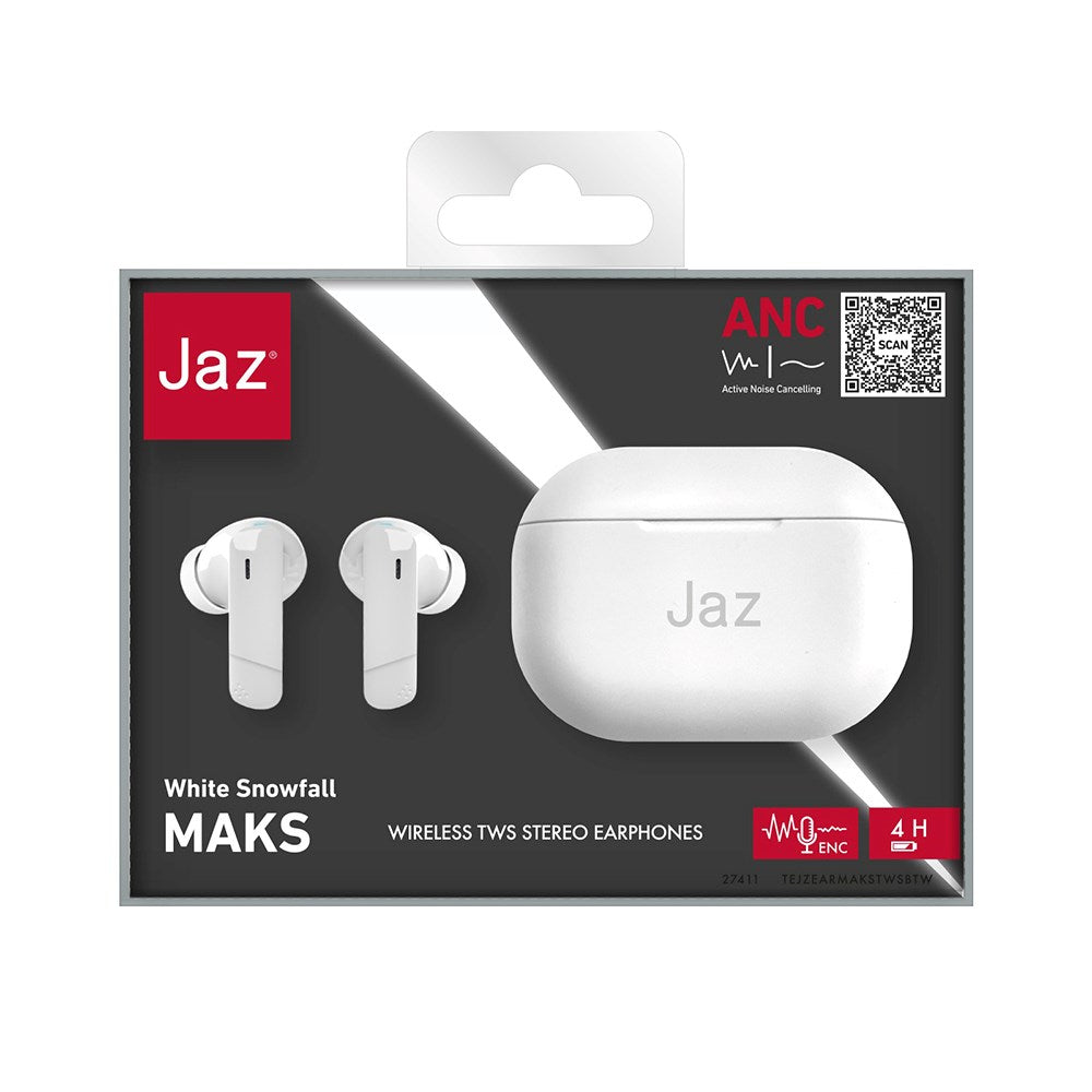 Jaz Max True Wireless Bluetooth In-Ear-hodetelefoner - Hvit