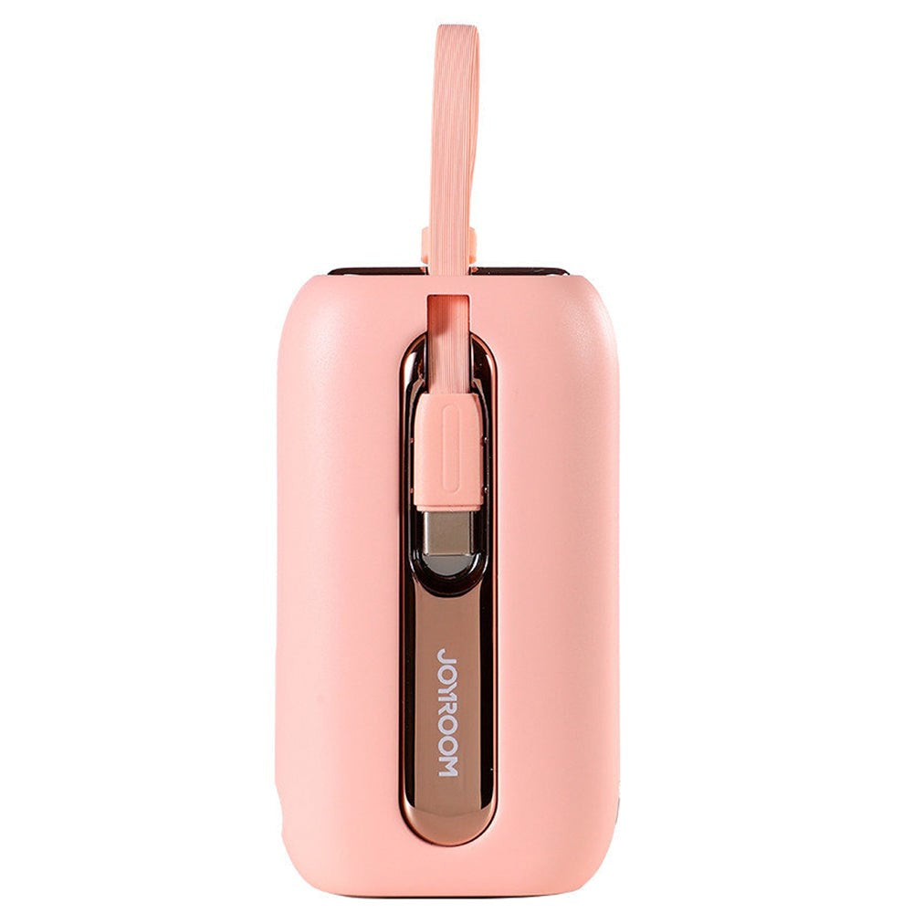 Joyroom JR-L012 Powerbank 22,5W USB-C PD w. Innebygd USB-C &amp; Lightning-kabel - 10 000 mAh - Rosa