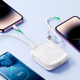 Joyroom Jelly Series JR-L003P Powerbank 22,5W - USB-C PD / USB-A w. Innebygd Lightning - 10 000 mAh - Hvit