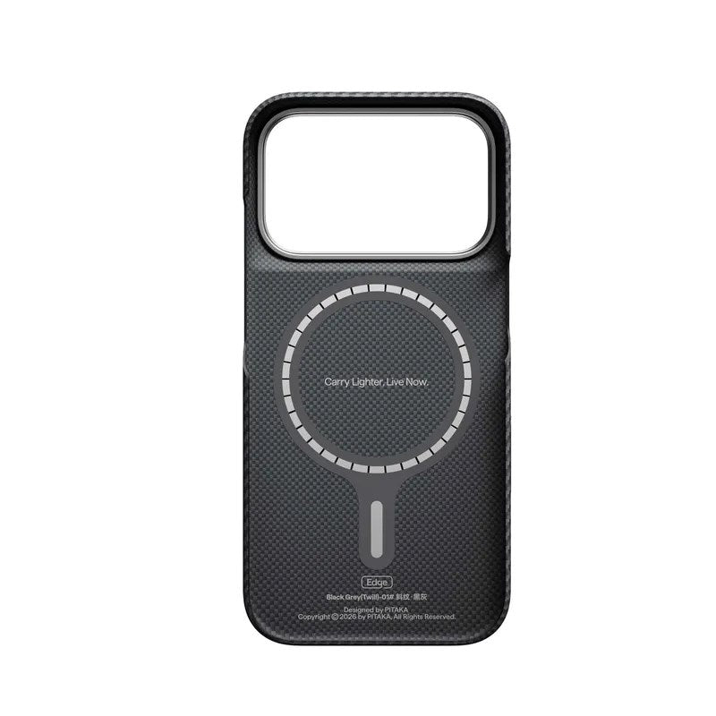 Pitaka iPhone 18 Pro / 17 Pro Edge Bagside Cover - MagSafe Kompatibel - Sort / Grå