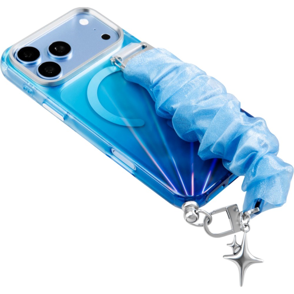 LAUT iPhone 18 Pro Max / 17 Pro Max NOVA GLOW Cover m. Strop og Stjerne Charm - MagSafe Kompatibel - Blå