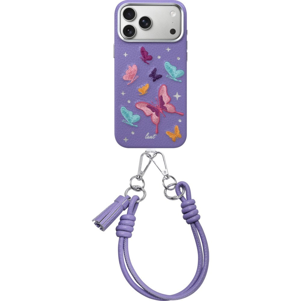 LAUT iPhone 18 Pro / 17 Pro TWINE EDGE Mobil Cover med Strop - MagSafe Kompatibel - Lilac Butterfly
