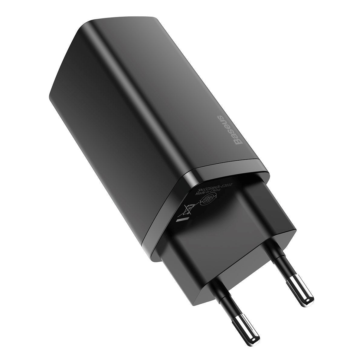 Baseus 65W GaN² PD vegglader USB-C &amp; USB-A - Svart