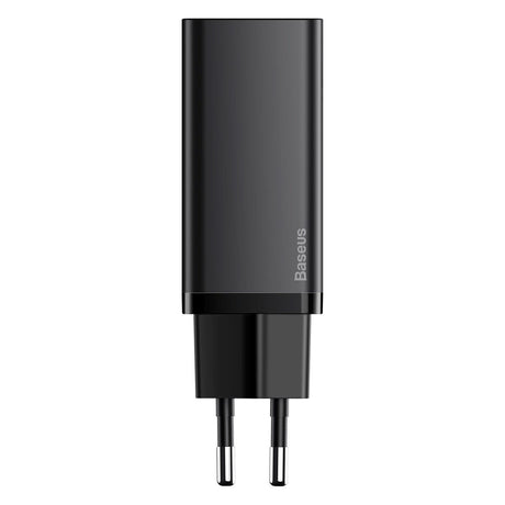 Baseus 65W GaN² PD vegglader USB-C &amp; USB-A - Svart