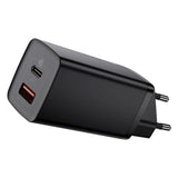 Baseus 65W GaN² PD vegglader USB-C &amp; USB-A - Svart