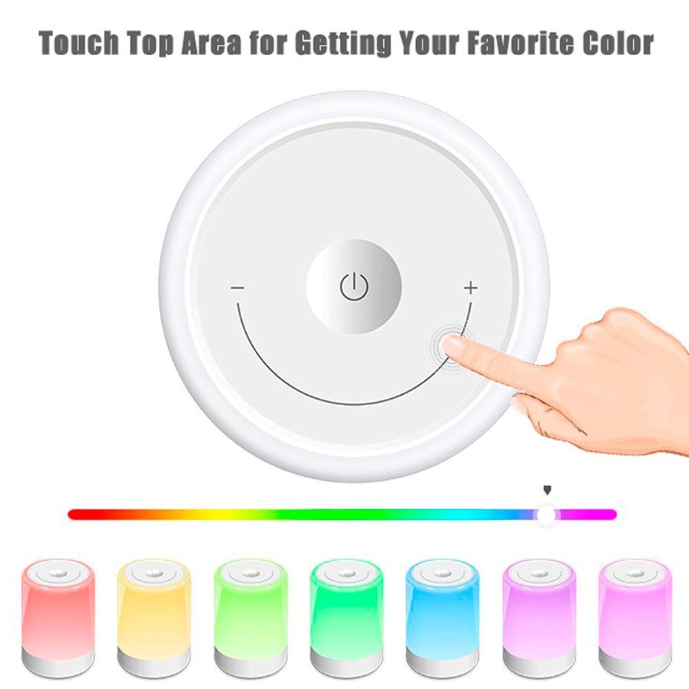 Lippa Nattlampe m. Farger, berøringsfunksjon og batteri - hvit