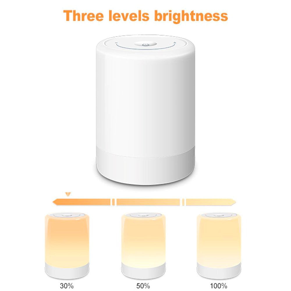 Lippa Nattlampe m. Farger, berøringsfunksjon og batteri - hvit
