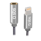 SBS Lightning til 3,5 mm Jackstick Adapter - Grå