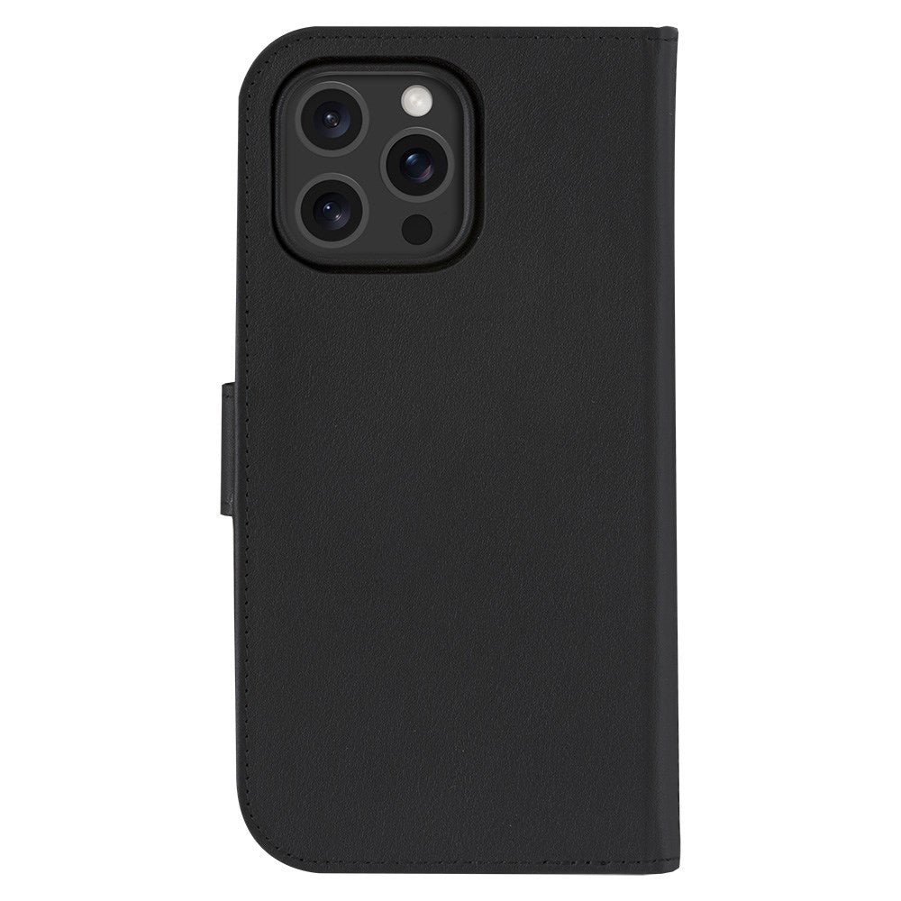 iPhone 16 Pro Max dbramante1928 Heather Magnet Flip-deksel i ekte skinn - MagSafe-kompatibel - Svart