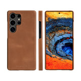 dbramante1928 Heather - Samsung Galaxy S25 Ultra - 2-i-1 flipdeksel i ekte skinn - brun