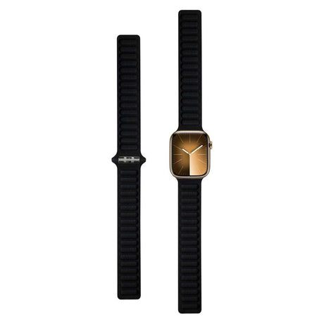 Lippa Apple Watch (42/44/SE/45/46/49 mm) magnetisk lærreim - svart