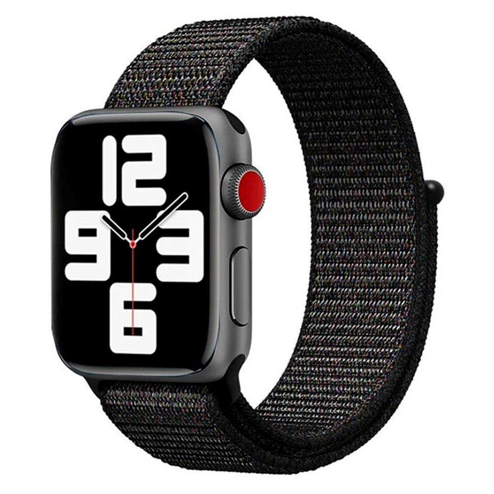 Apple Watch (42/44/SE/45/46/49 mm) Lippa nylonstropp - svart