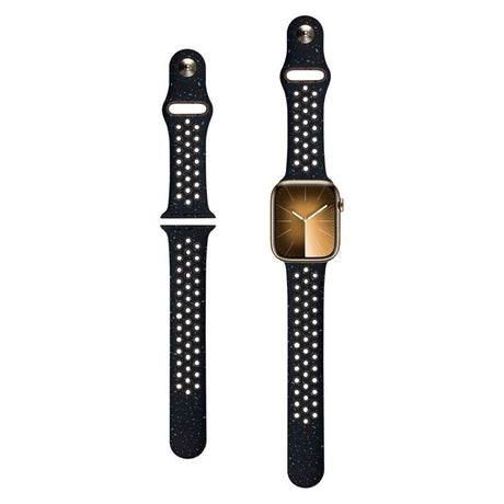 Apple Watch (42/44/SE/45/46/49 mm) Silikonrem Lippa FLOUR - Svart