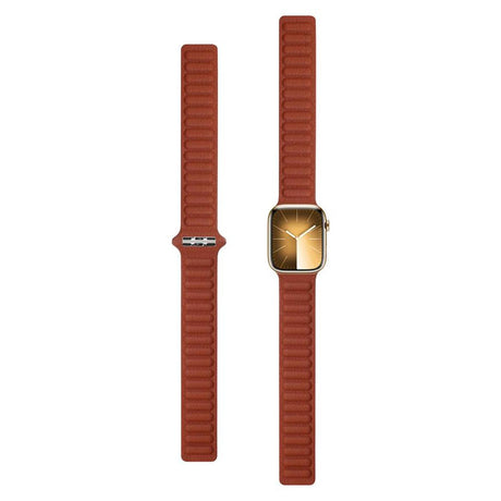Lippa Apple Watch (42/44/SE/45/46/49 mm) magnetisk lærreim - brun
