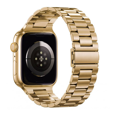 Lippa Apple Watch (42/44/SE/45/46/49 mm) reim i rustfritt stål - rosa gull
