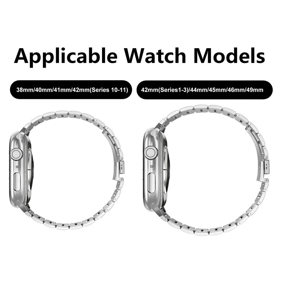 Lippa Apple Watch (42/44/SE/45/46/49 mm) stropp i rustfritt stål - sølv