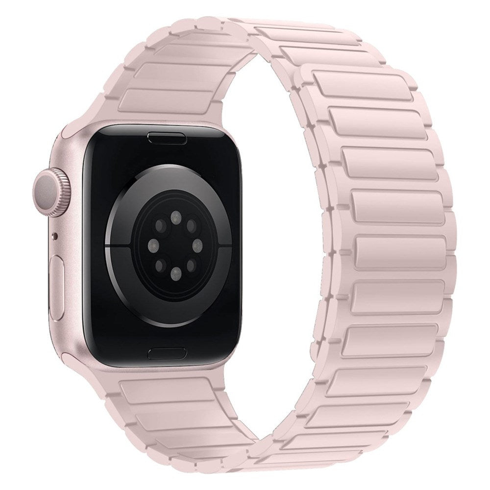 Lippa Apple Watch (42/44/45/46/49 mm) Magnetisk Silikone Urrem - Lyserød