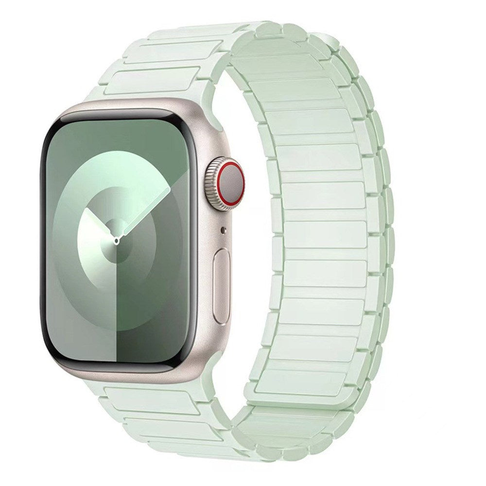 Lippa Apple Watch (42/44/45/46/49 mm) Magnetisk Silikone Urrem - Mint Grøn