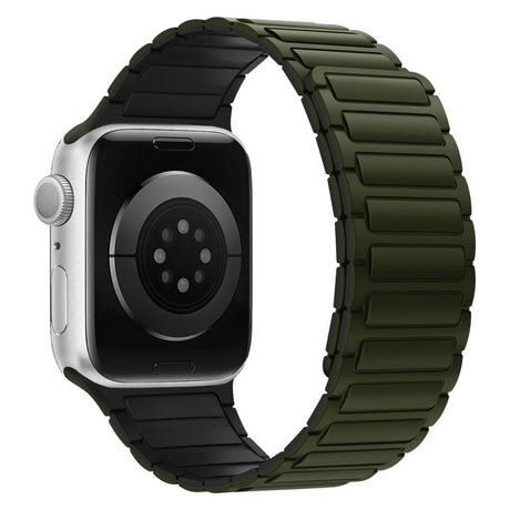 Lippa Apple Watch (42/44/45/46/49 mm) Magnetisk Silikone Urrem - Mørkegrøn