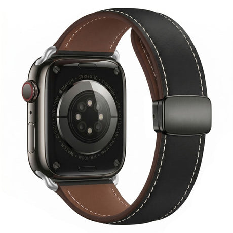 Lippa Apple Watch (38/40/41/42 mm) Magnetisk Kunstlæder  Urrem - Sort