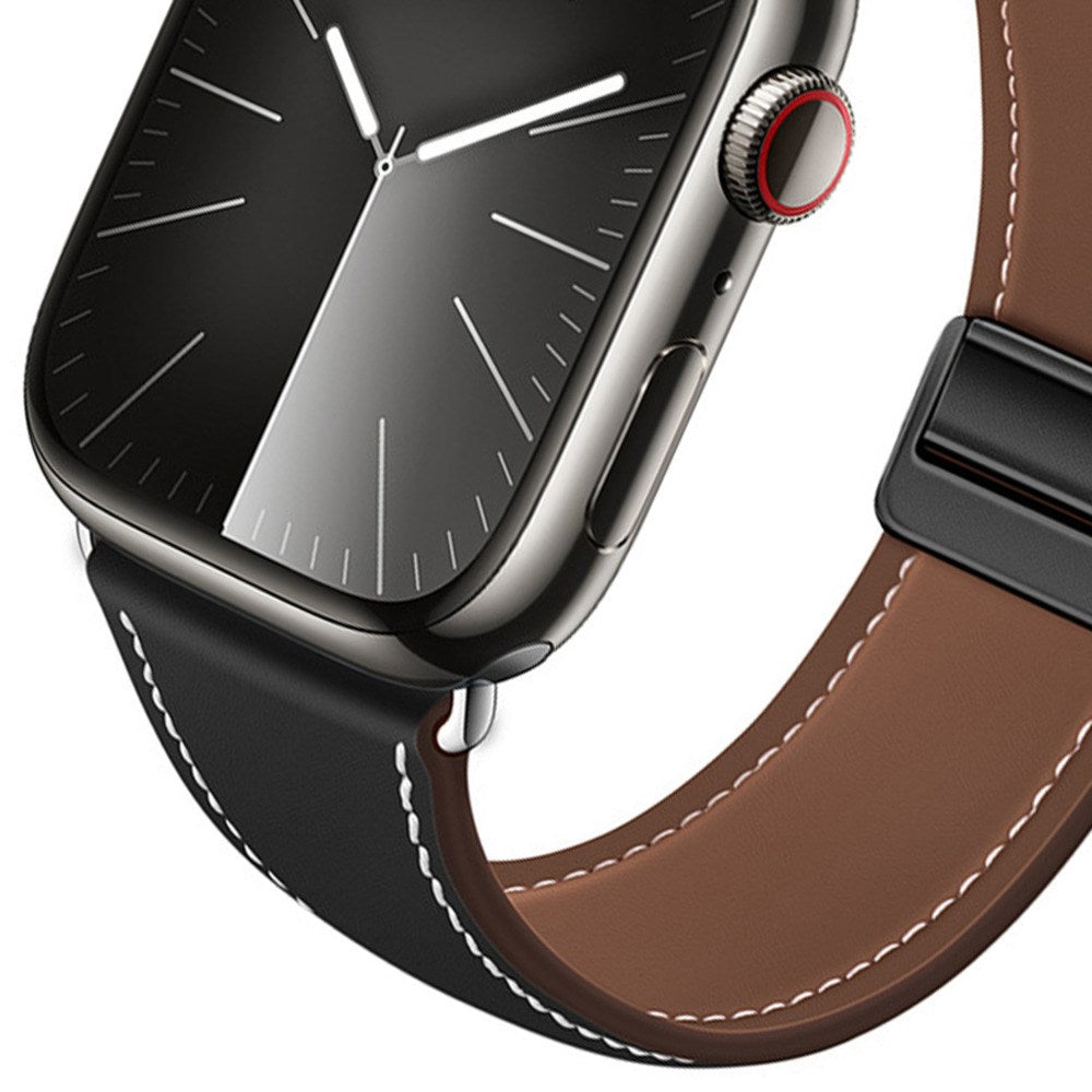 Lippa Apple Watch (38/40/41/42 mm) Magnetisk Kunstlæder  Urrem - Sort