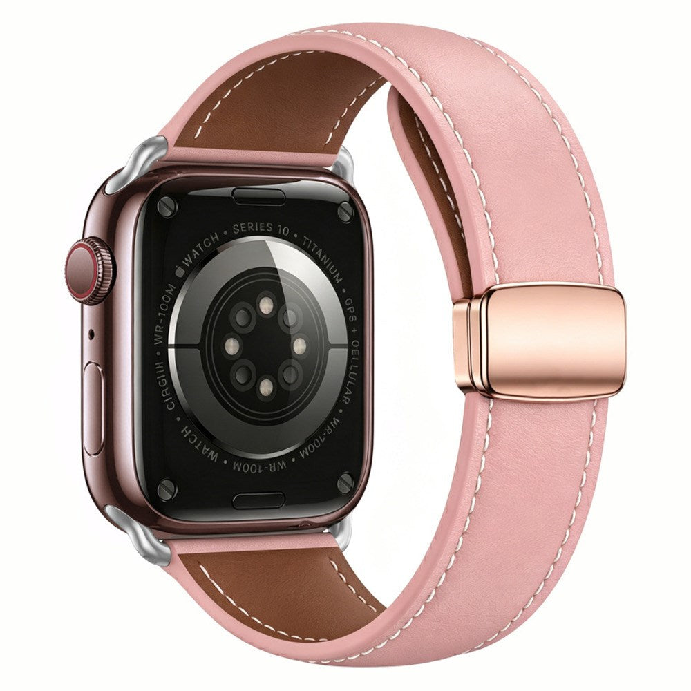 Lippa Apple Watch (38/40/41/42 mm) Magnetisk Kunstlæder Urrem - Lyserød