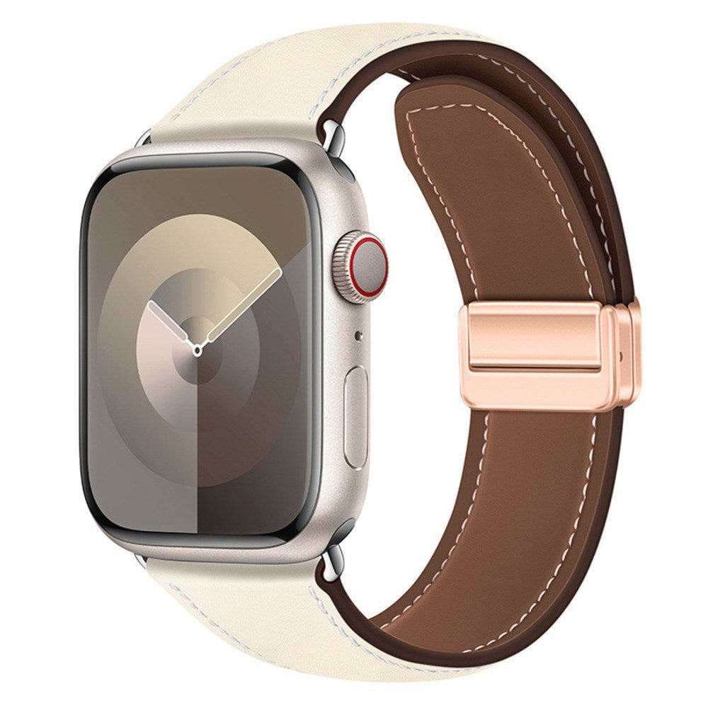 Lippa Apple Watch (38/40/41/42 mm) Magnetisk Kunstlæder Urrem - Beige