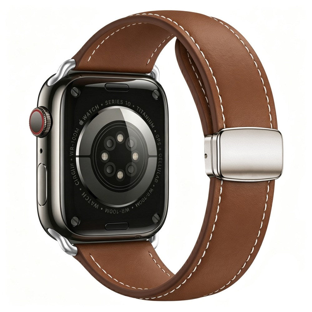 Lippa Apple Watch (42/44/45/46/49 mm) Magnetisk Kunstlæder Urrem - Brun