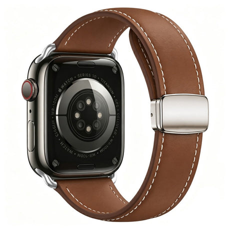 Lippa Apple Watch (42/44/45/46/49 mm) Magnetisk Kunstlæder Urrem - Brun